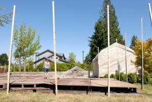 The foundation of Tent City 4 is set up at the United Methodist Church in August