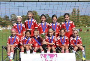 Girls U10 soccer team Eastside FC Red won the Rimland Pacific Cup tournament this past weekend in Bellingham.