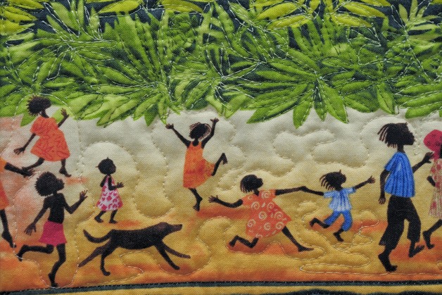 This close-up shot of Karen Campbell’s ‘Celebration of Life’ quilt