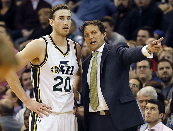 Islander Quin Snyder with Utah Jazz forward