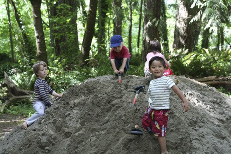 Kids enjoy the chance to get dirty at a recent Adventure Playground afternoon. The Adventure Park is located at Island Crest Park.