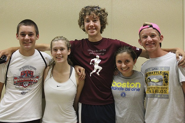 Mercer Island cross-country captains (from left) Nathan Gallatin