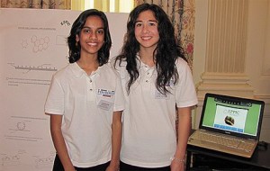 Island residents Anika Patel (left) and Angela Riggins won first place for their ExploraVision project.