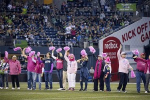 Roxanne Helleren (wearing pink wig)