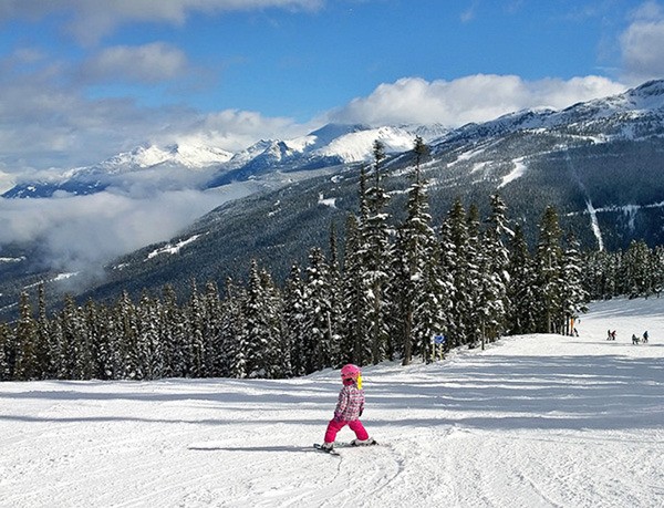 This photo entitled “Little Pink Skier” was taken at Whistler in British Columbia on March 9