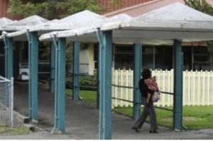 The entrance to the Country Village Day School in the North Mercer complex of the Mercer Island School District needs attention.