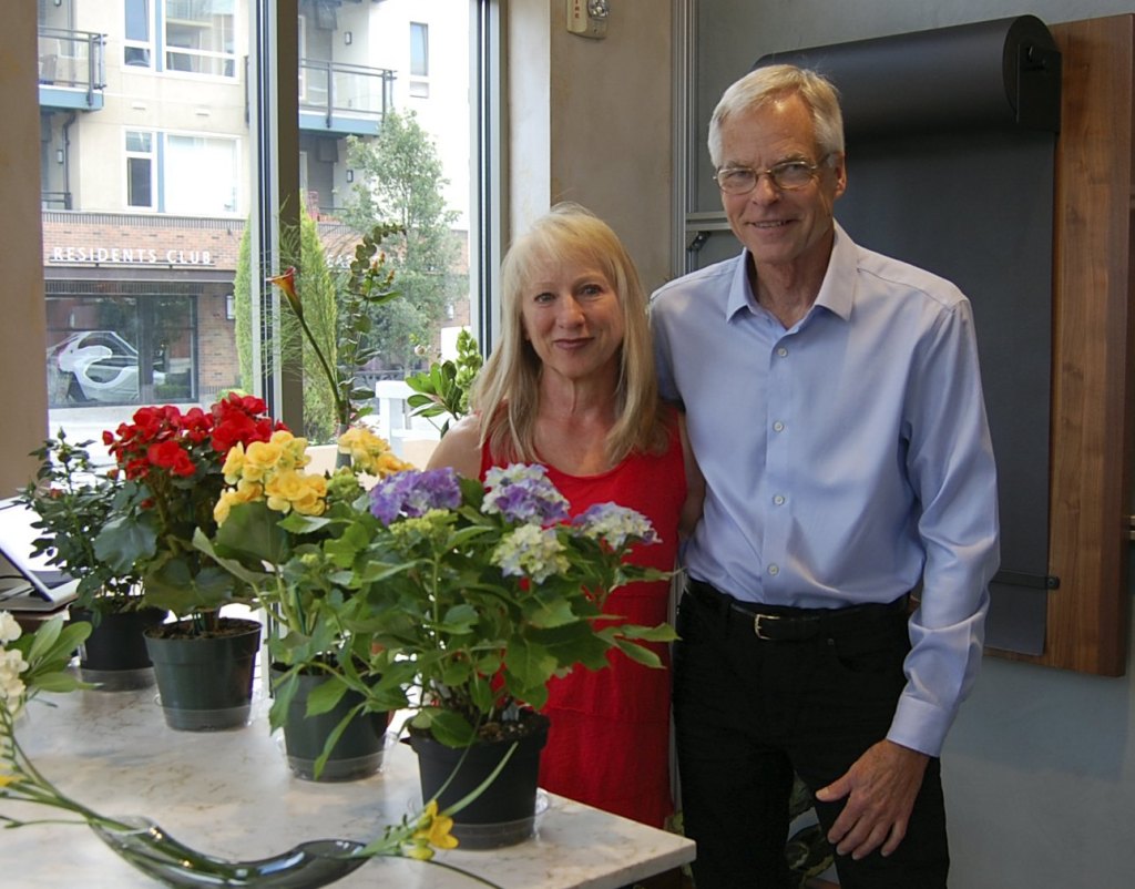 Connie Manuel and Bill Kratz pose at Anthophiles