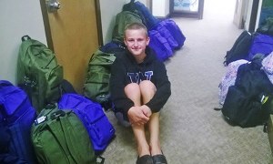 Islander Parker Kittilsby donated 104 backpacks to an Auburn school named after Gildo Rey