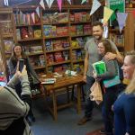 Comedian, television star and Mercer Island native Joel McHale poses with a fan after signing a copy of his new book, &ldquo;Thanks for the Money,&rdquo; on Oct. 29 at Island Books. Katie Metzger/staff photo