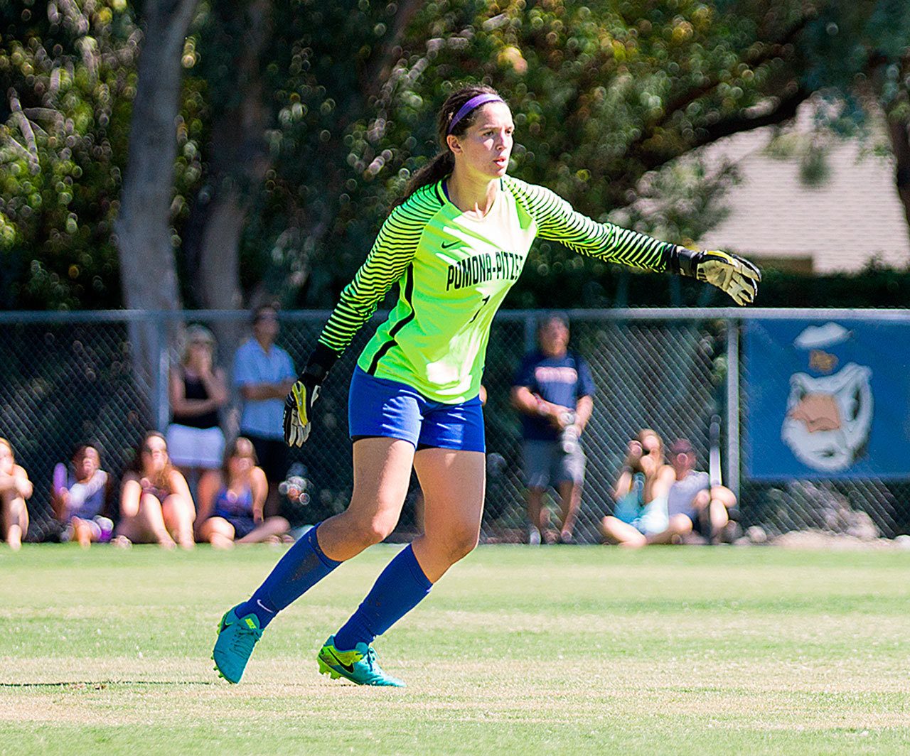 Pomona-Pitzer starting goalkeeper Corey Goelz helped the Sagehens advance to the NCAA Div. III women&rsquo;s soccer tournament for only the third time in program history this year. Contributed photo.