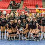 The Mercer Island volleyball team brought home a third-place trophy from the 2016 3A state volleyball championships Saturday at the Toyota Center in Kennewick. Photo courtesy of John Fisk.