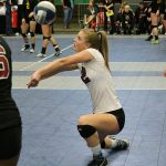 Tess Hendelman goes in for the dig against Ferndale. Photo courtesy of Willy Paine.