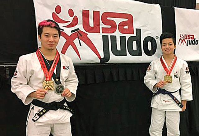 Taylan and Tegan Yuasa competed at the USA Judo President&rsquo;s Cup Tournament Nov. 19-20 in Texas. Contributed photo.