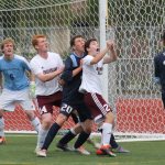 Mercer Island&rsquo;s Austin Taylor (14) and Mitchell Meade (2) fight for position on a first-half corner kick during the 3A boys soccer state championship in Puyallup. File photo.