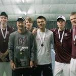 The Mercer Island boys tennis team claimed its sixth-straight 3A state championship trophy in 2016. File photo.