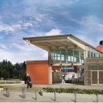 The west headhouse perspective at 77th Avenue Southeast. Image courtesy of Sound Transit