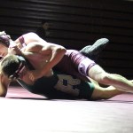 Photo courtesy of Jamie Childress                                Mercer Island Islanders grappler Finn Childress controls the action against Redmond&rsquo;s Carson Lui in the 152-pound weight class.