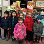 Pixie Hill Preschool recently ran a school wide food drive to support Mercer Island Youth and Family Services. Photo courtesy of Gina Maguire