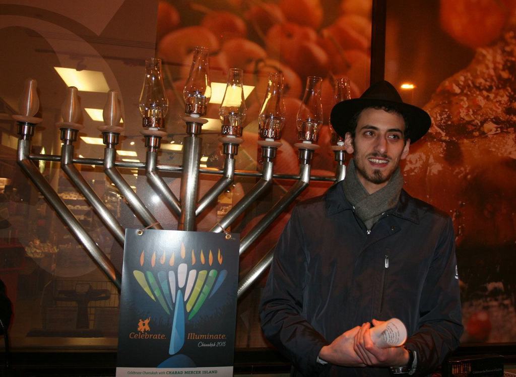 Chabad Mercer Island will light up two of 15,000 public menorahs worldwide, symbolizing a universal message of religious freedom, on Dec. 24 and Dec. 26. Photo courtesy of Rabbi Nissan Kornfeld