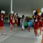 Mercer Island High School cheerleaders welcomed students to Northwood Elementary, the first new school building constructed on the Island since 1963, on Aug. 31. Katie Metzger/staff photo