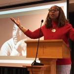 Dr. Brenda Salter McNeill gives the keynote address at the annual MLK observance at Covenant Shores. Photo courtesy of Greg Asimakoupoulos