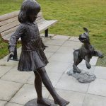 &ldquo;Playful Pup&rdquo; and &ldquo;Stepping Forward&rdquo; are located in Aubrey Davis Park, just off West Mercer Way. The pup was recently repaired after it was stolen, and recovered, last fall. Katie Metzger/staff photo
