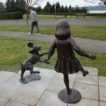The two bronze sculptures, which look out over Lake Washington, are favorites among Island residents. Katie Metzger/staff photo