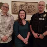 From left, Dominic Amici, Meara Solomon and Mike Seifert were honored at the Mercer Island Police Department&rsquo;s annual banquet on Jan. 27. Photo courtesy of MIPD