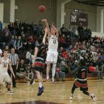 Mercer Island&rsquo;s Joe Gormley unleashes from downtown (Joe Livarchik/staff photo).