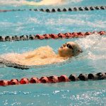 Mercer Island&rsquo;s Kyle Bailey competes in the 200 IM. Bailey placed fifth with a time of 1:57.75 (Joe Livarchik/staff photo).