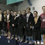 The Mercer Island boys swim and dive team placed third overall at the 2017 3A state championship meet Saturday at King County Aquatic Center in Federal Way (Joe Livarchik/staff photo).