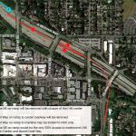 This graphic shows the changes to the Interstate 90 on-ramps in Mercer Island Town Center. Image courtesy of KPG