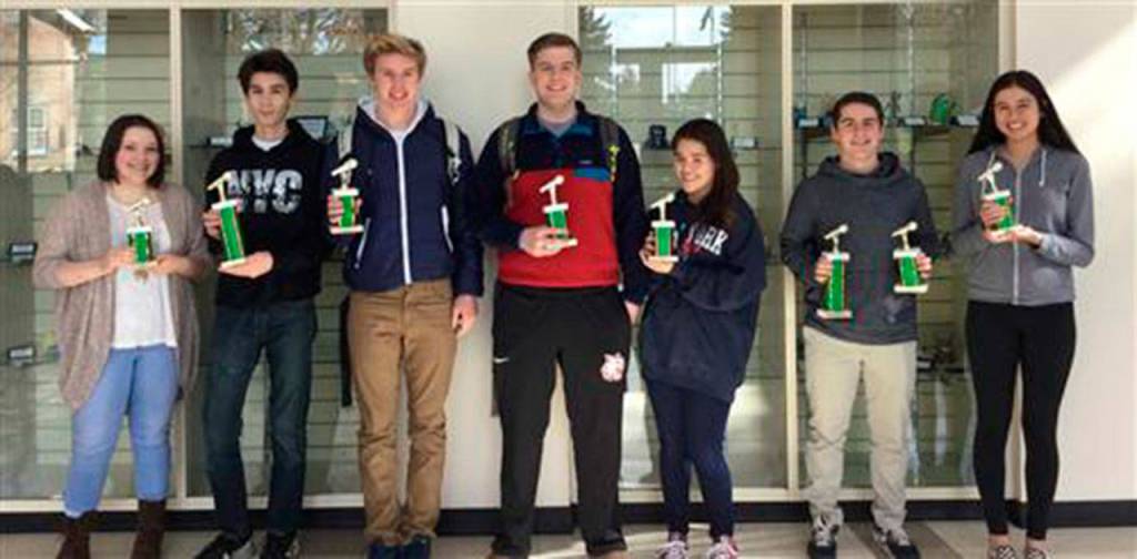 The Mercer Island High School radio station, KMIH 889 The Bridge, received eight Golden Microphone awards. Photo courtesy of Craig Degginger/Mercer Island School District