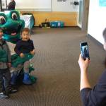 Max and Corbin Given, ages 4 and 2, pose with Leap at Saturday&rsquo;s fair. Katie Metzger/staff photo