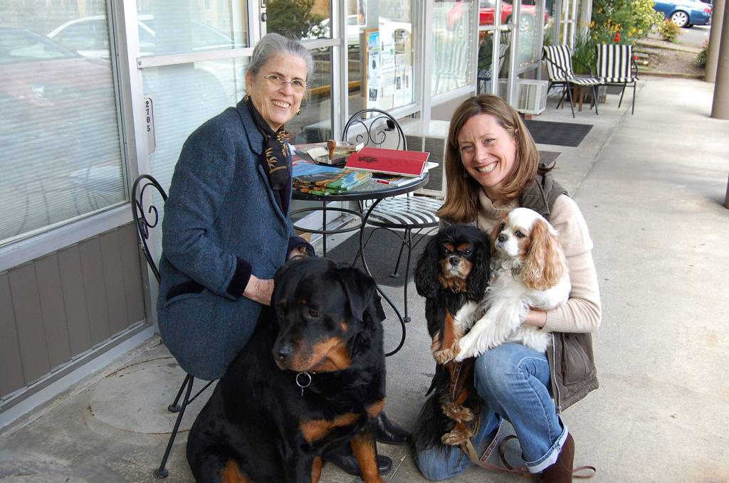Susan Fondren poses with her dogs, Sampson and Harley, and the author and inspiration of the &ldquo;Good Dog Carl&rdquo; book series. Katie Metzger/staff photo