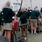 St. Monica Middle School students volunteer at Northwest Harvest. Photo courtesy of Krista Pittiglio