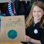 Northwood students decorated Earth Day bags for New Seasons Market. Photo courtesy of Craig Degginger/Mercer Island School District