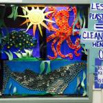 Lakeridge students created art out of bottle caps to show the effects of plastics in the world&rsquo;s oceans. Photo courtesy of Craig Degginger/Mercer Island School District