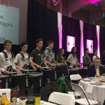 The Mercer Island Drum Line, along with the High School Jazz Band, performed at the Breakfast of Champions. Katie Metzger/staff photo
