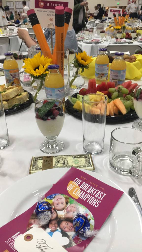 The Mercer Island Schools Foundation provided a complimentary breakfast and inspiring program to donors at the Breakfast of Champions. Katie Metzger/staff photo