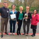Members of Lakeridge&rsquo;s Green Team pose after receiving the Green Ribbon award. Photo courtesy of Nancy Weil