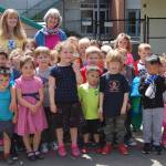 Exceptional Educator Kathy Morey poses with her students and the director and owner of Creative Learning Center, Marilyn Wellnitz. Katie Metzger/staff photo