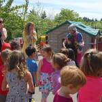 Kathy Morey receives a congratulatory hug from one of her students. Katie Metzger/staff photo
