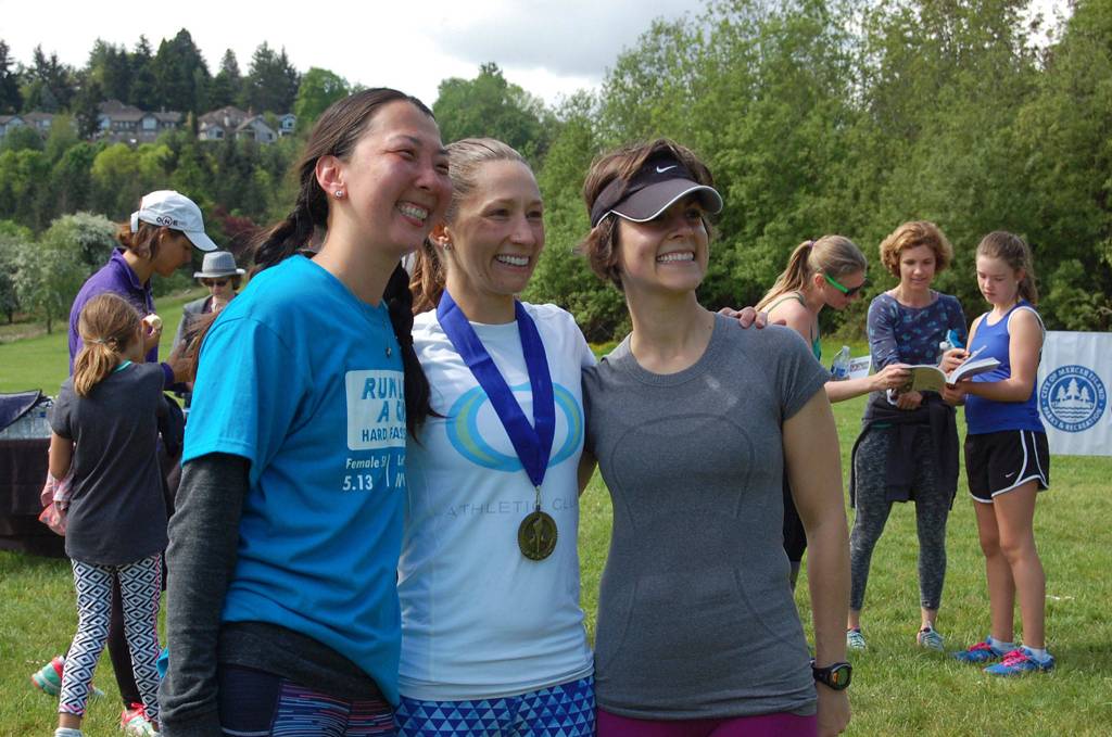 DeHaven poses with friends after the race, which drew about 85 participants. Katie Metzger/staff photo