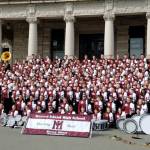 The Mercer Island High School Band poses at the Parliament Building in Victoria BC after performing on May 21. Photo via Twitter