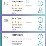 The WeTutor app, created by four Mercer Island students, allows users to see a list of available tutors in their area. It also has chat and calendar functions, allowing students and tutors to easily connect with each other. Photo via wetutorapp.com