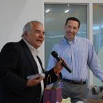 Mercer Island School District Superintendent Dr. Gary Plano speaks at his retirement celebration on June 15, after opening gifts from his colleagues. Plano has served as superintendent for 10 years, and will retire on June 30. Katie Metzger/staff photo