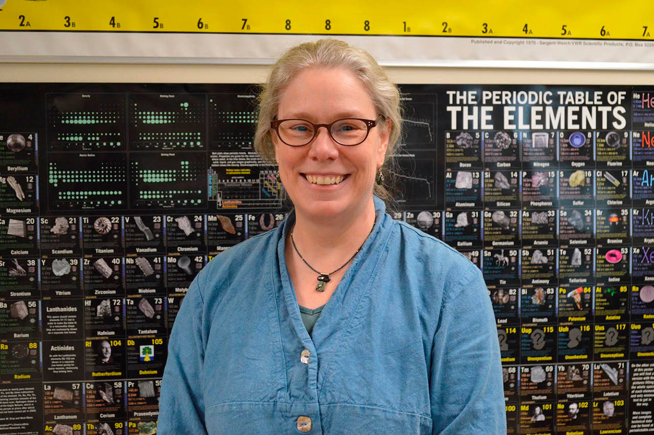 Patty Weston of MIHS received an award for excellence in high school teaching. Photo courtesy of Craig Degginger/Mercer Island School District