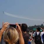 The Blue Angels fly over Mercer Island as spectators capture cell phone videos. Katie Metzger/staff photo
