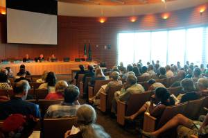 Residents countywide and environmental groups filled Bellevue City Hall&rsquo;s council chambers on Monday during a public hearing for Puget Sound Energy&rsquo;s rate case before the Washington State Utilities and Transportation Commission. Raechel Dawson/staff photo